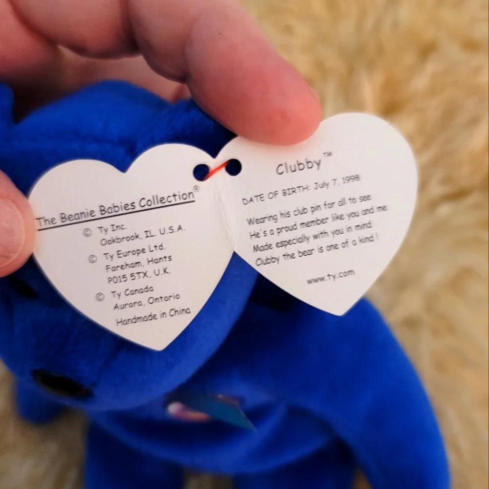 Ty Beanie Babies Clubby Mint Condition P.E Pellets Rare Stamp Error #472 NWT - Picture 6 of 14